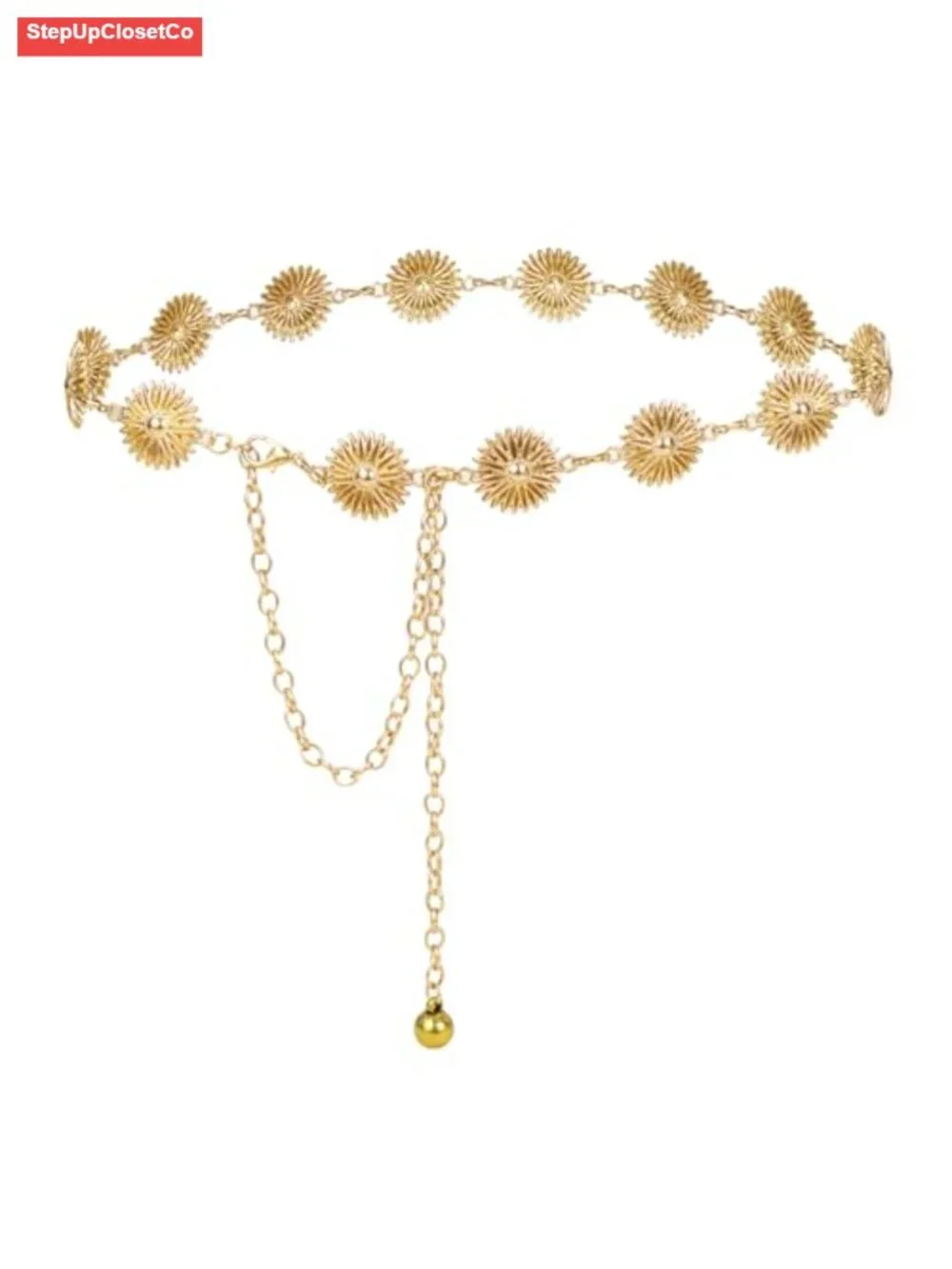 Zinc Alloy Hollow Daisy Chain Belt for Women